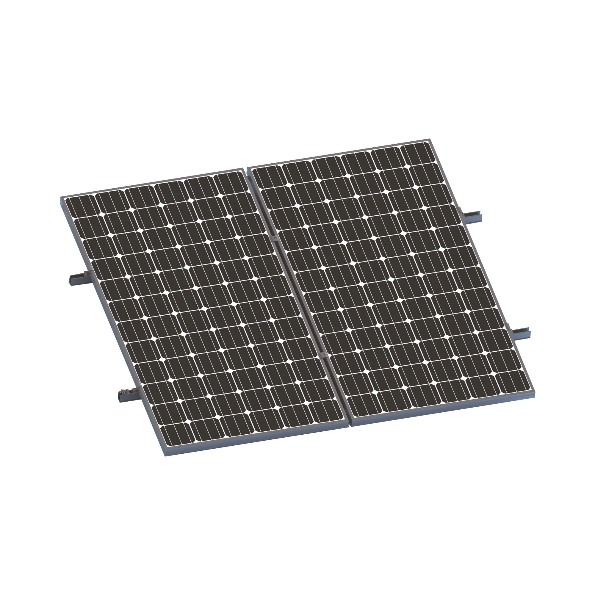 VEKTORMINIKIT1X2|Kit De Minirieles Para Panel Solar Arreglo 1X2 Para Instalaci??n Plano En L?ímina